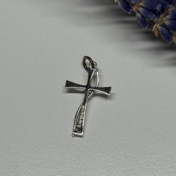 925 Sterling Silver Cross CZ Lenght 26.5 Mm