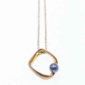 925 Sterling Silver Pearl Chain With Pendant Italy