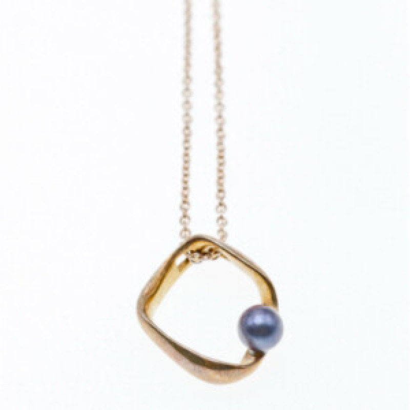925 Sterling Silver Pearl Chain With Pendant Italy