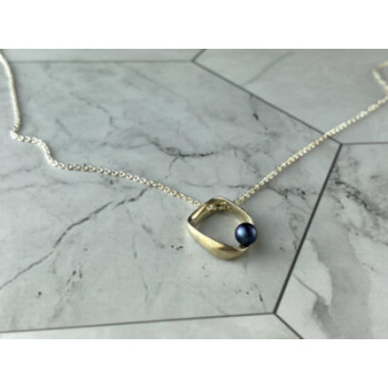 925 Sterling Silver Pearl Chain With Pendant Italy