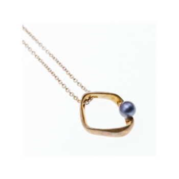 925 Sterling Silver Pearl Chain With Pendant Italy