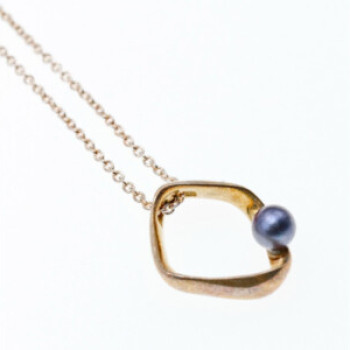 925 Sterling Silver Pearl Chain With Pendant Italy