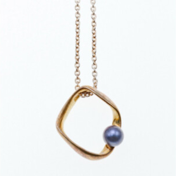925 Sterling Silver Pearl Chain With Pendant Italy