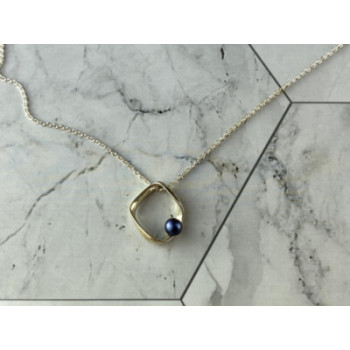 925 Sterling Silver Pearl Chain With Pendant Italy