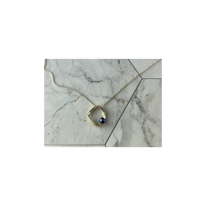 925 Sterling Silver Pearl Chain With Pendant Italy