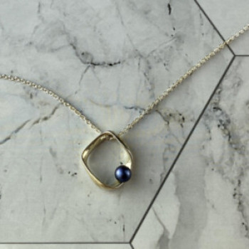 925 Sterling Silver Pearl Chain With Pendant Italy