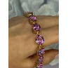 925 STERLING SILVER GOLD PLATED PINK MYSTIC TOPAZ BRACELET LENGTH 8.5 INCH