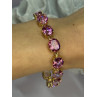 925 STERLING SILVER GOLD PLATED PINK MYSTIC TOPAZ BRACELET LENGTH 8.5 INCH