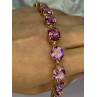 925 STERLING SILVER GOLD PLATED PINK MYSTIC TOPAZ BRACELET LENGTH 8.5 INCH