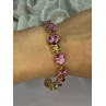 925 STERLING SILVER GOLD PLATED PINK MYSTIC TOPAZ BRACELET LENGTH 8.5 INCH