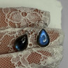 925 Sterling Silver Labradorite Earrings Length 1.2 Inch