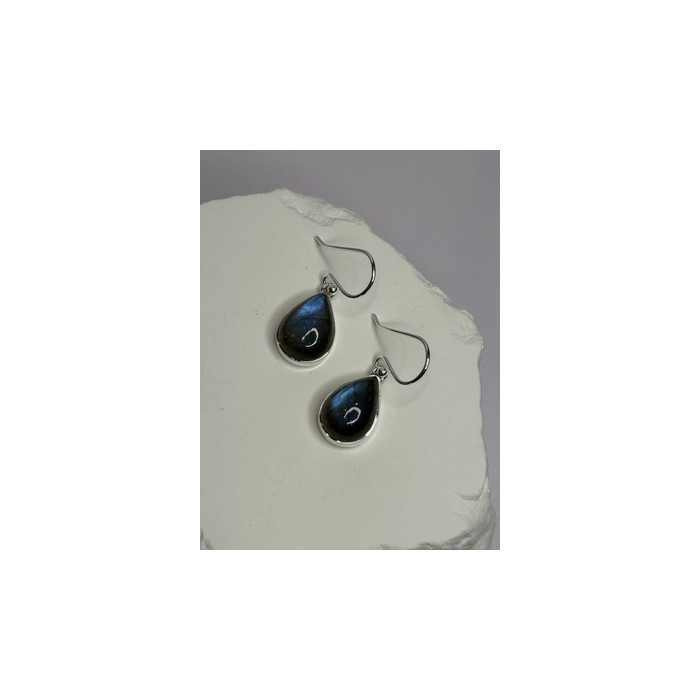 925 Sterling Silver Labradorite Earrings Length 1.2 Inch
