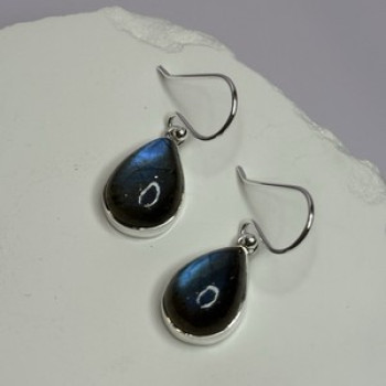 925 Sterling Silver Labradorite Earrings Length 1.2 Inch