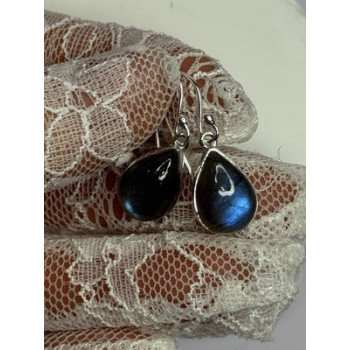 925 Sterling Silver Labradorite Earrings Length 1.2 Inch