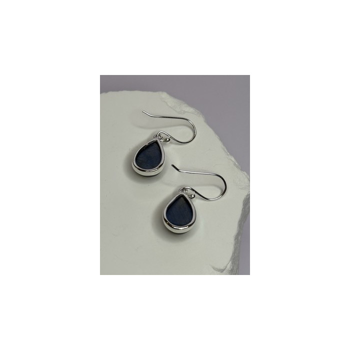 925 Sterling Silver Labradorite Earrings Length 1.2 Inch