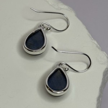 925 Sterling Silver Labradorite Earrings Length 1.2 Inch