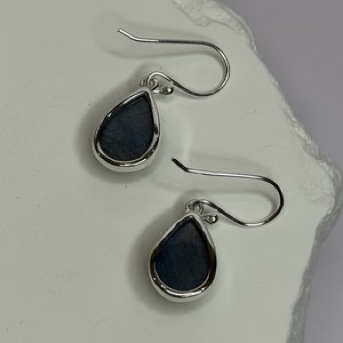 925 Sterling Silver Labradorite Earrings Length 1.2 Inch
