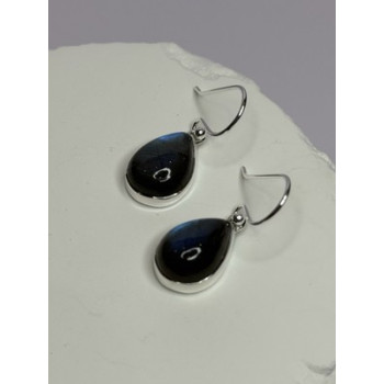 925 Sterling Silver Labradorite Earrings Length 1.2 Inch