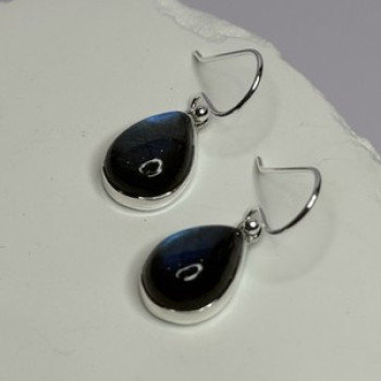 925 Sterling Silver Labradorite Earrings Length 1.2 Inch