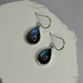 925 Sterling Silver Labradorite Earrings Length 1.2 Inch