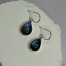 925 Sterling Silver Labradorite Earrings Length 1.2 Inch