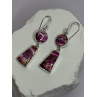 925 Sterling Silver Pink Oyster Turquoise Earrings Length 2 Inch