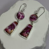 925 Sterling Silver Pink Oyster Turquoise Earrings Length 2 Inch