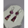 925 Sterling Silver Pink Oyster Turquoise Earrings Length 2 Inch