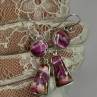 925 Sterling Silver Pink Oyster Turquoise Earrings Length 2 Inch