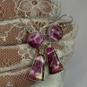 925 Sterling Silver Pink Oyster Turquoise Earrings Length 2 Inch