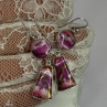 925 Sterling Silver Pink Oyster Turquoise Earrings Length 2 Inch