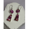 925 Sterling Silver Pink Oyster Turquoise Earrings Length 2 Inch