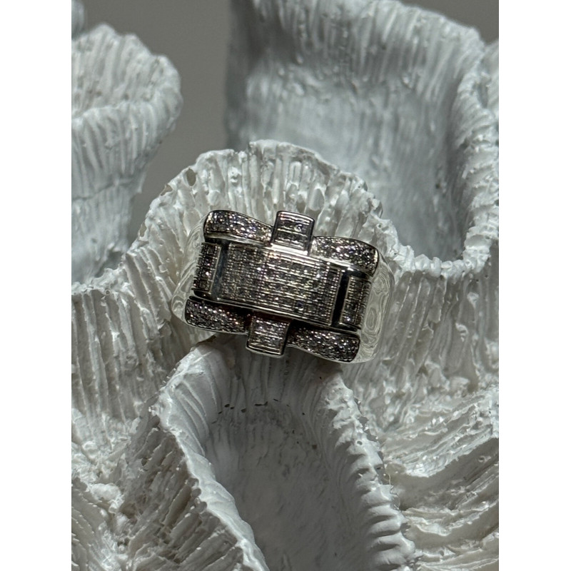 925 Sterling Silver Diamonds Men's Ring Size 9
