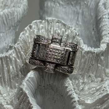 925 Sterling Silver Diamonds Men'S Ring Size 9