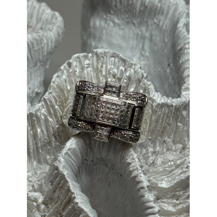 925 Sterling Silver Diamonds Men's Ring Size 9