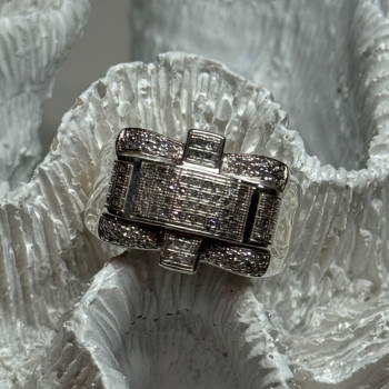 925 Sterling Silver Diamonds Men'S Ring Size 9
