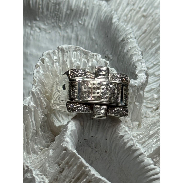 925 Sterling Silver Diamonds Men's Ring Size 9