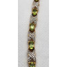 925 STERLING SILVER VERMEIL PERIDOT AND DIAMONDS BRACELET SIZE 7 IN