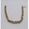 925 STERLING SILVER VERMEIL PERIDOT AND DIAMONDS BRACELET SIZE 7 IN