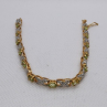 925 Sterling Silver Vermeil Peridot AND Diamonds Bracelet Size 7 IN