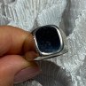 925 Sterling Silver Black Nephrite Men'S Ring Size 10.5