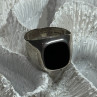 925 Sterling Silver Black Nephrite Men'S Ring Size 10.5