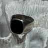 925 Sterling Silver Black Nephrite Men'S Ring Size 10.5