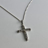925 Sterling Silver Marcasites Chain With Cross