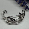 925 Sterling Silver Pearls Brooch