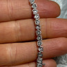 925 Sterling Silver White Sapphire Heart Bracelet Size 7 Inch
