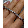 925 Sterling Silver White Sapphire Heart Bracelet Size 7 Inch