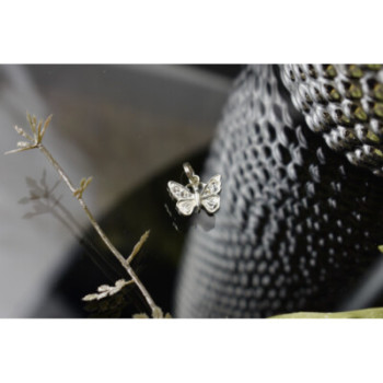 925 Sterling Silver CZ Butterfly Pendant