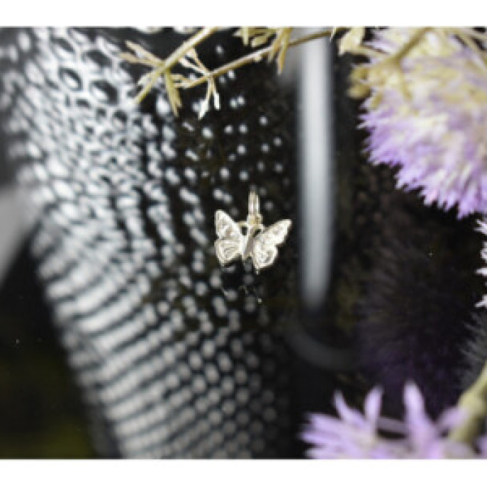 925 Sterling Silver CZ Butterfly Pendant