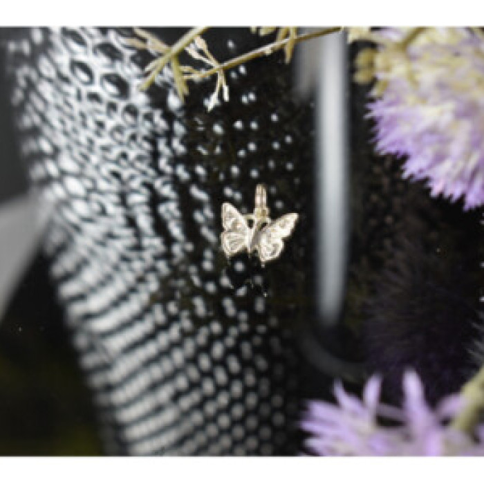 925 Sterling Silver CZ Butterfly Pendant